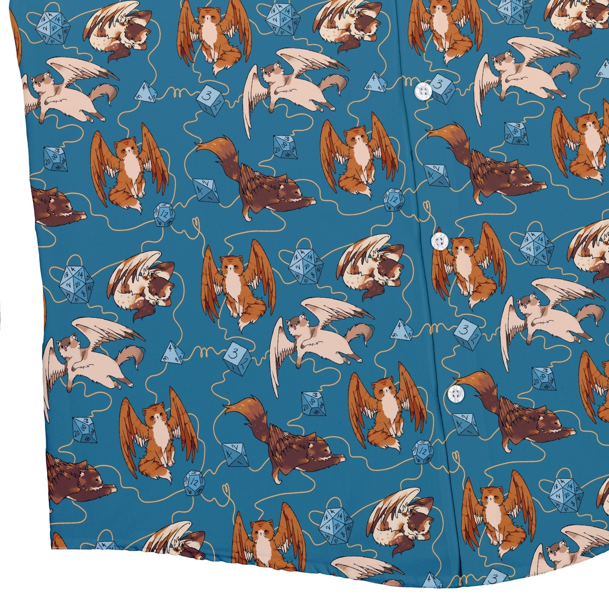 Dnd Tressym Familiars Button Up Shirt - adult sizing - Design by Ardi Tong - dnd & rpg print