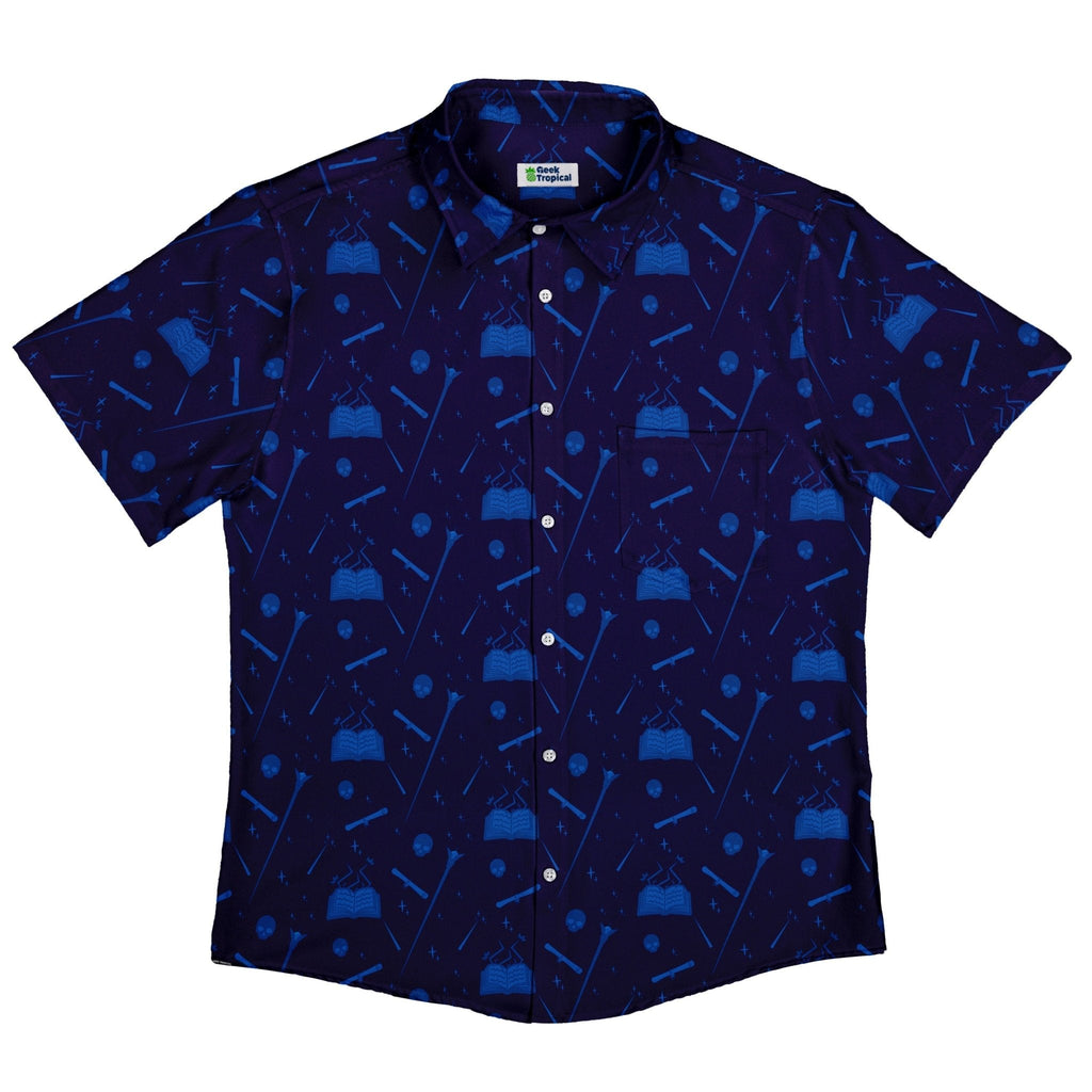 Dnd Wizard Class Button Up Shirt - adult sizing - Design by Heather Davenport - dnd & rpg print