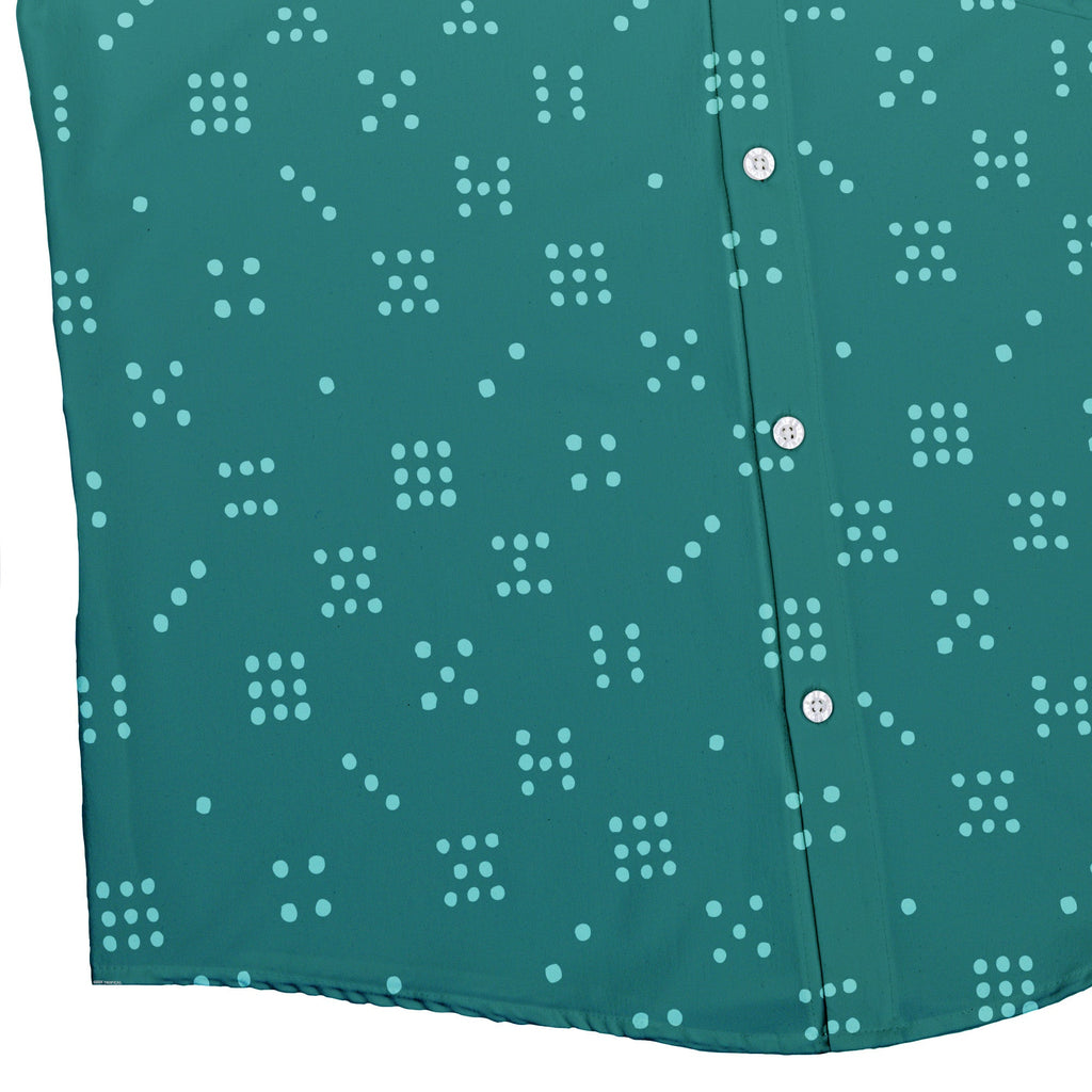 Dominos Minimalist Button Up Shirt Geek Nerd adult sizing board game print Design by Zirkus Design