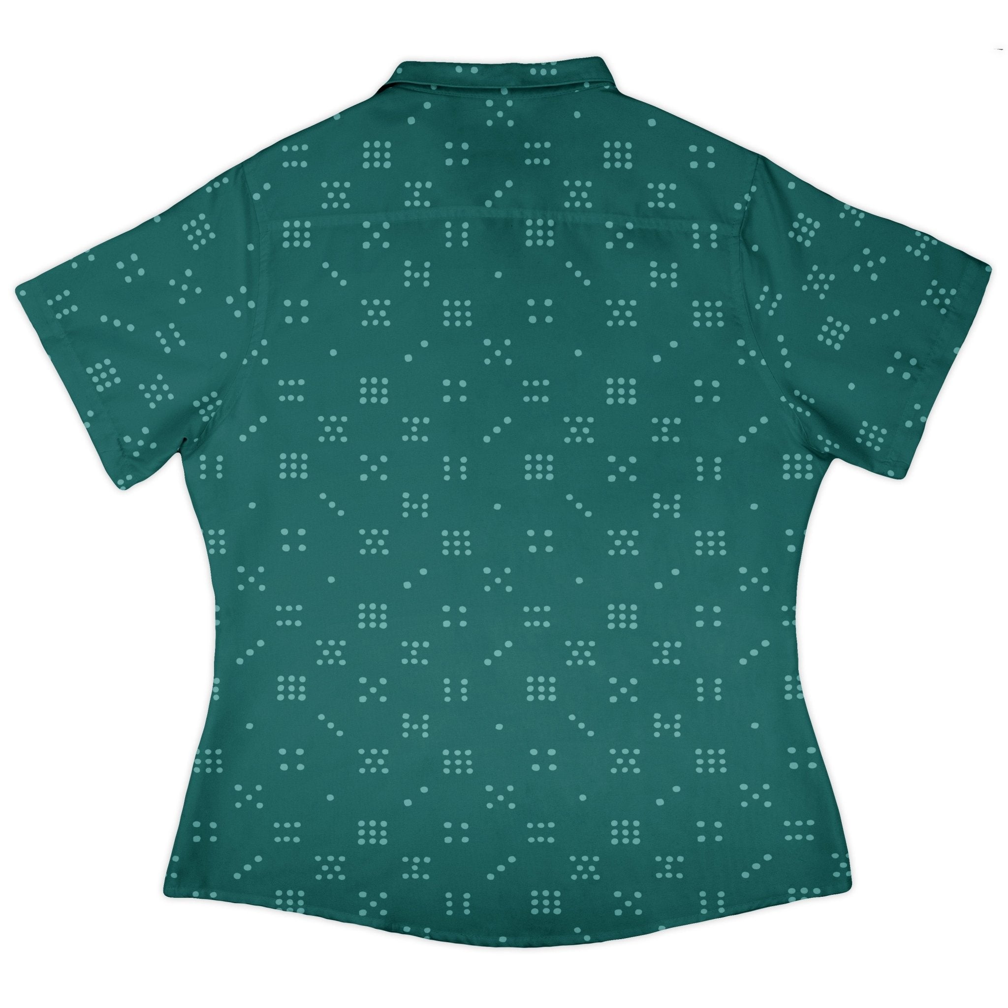 Dominos Minimalist Curvy Button Up Shirt Geek Nerd board game print Design by Zirkus Design q225