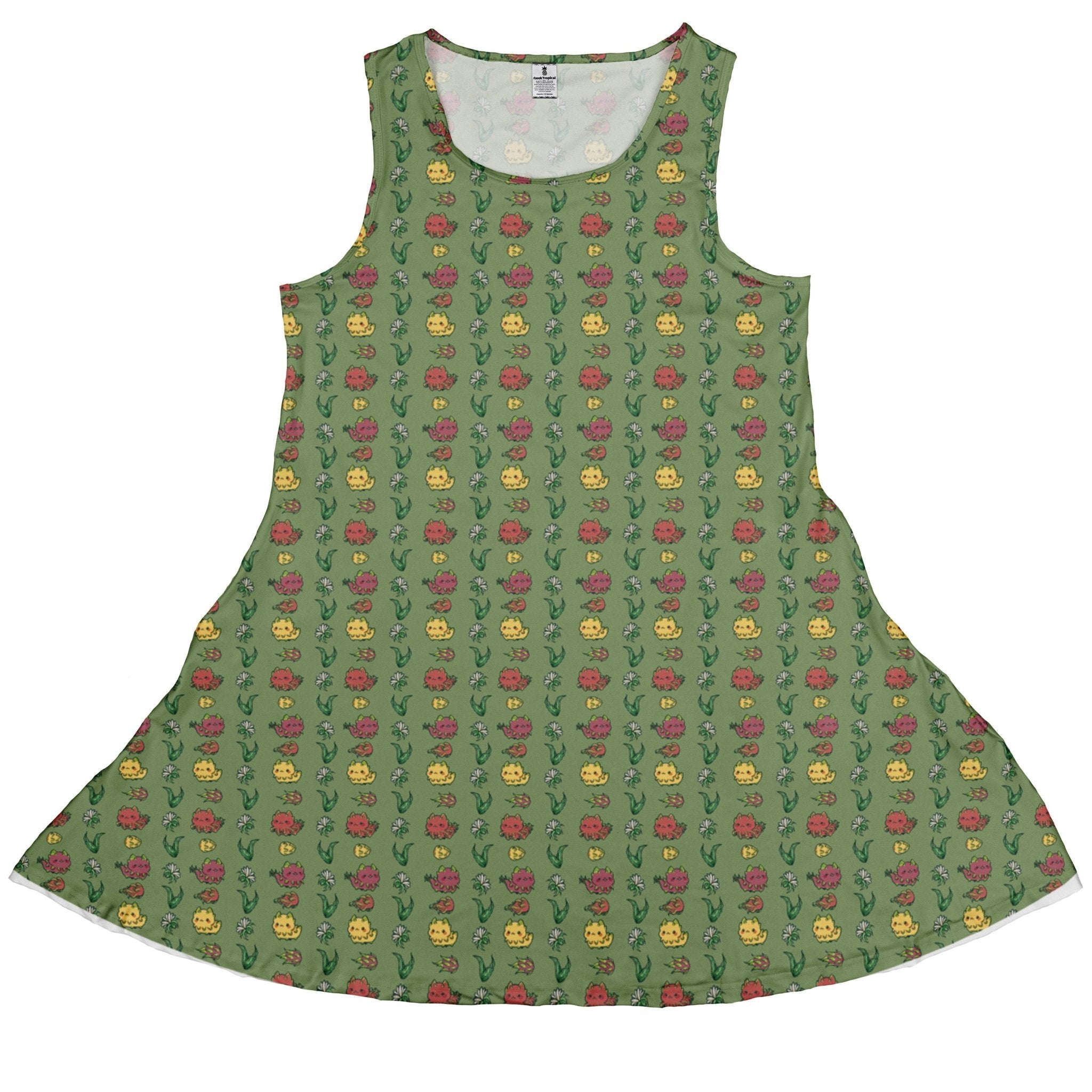 Dragon Fruit Green Dress Geek Nerd anime Design by Ardi Tong lx - C