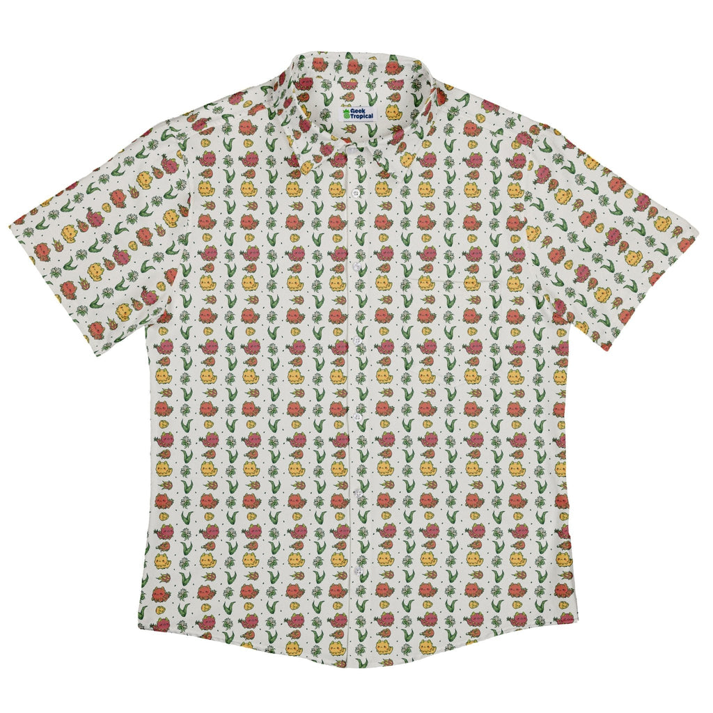 Dragon Fruit Seed Button Up Shirt Geek Nerd adult sizing anime Design by Ardi Tong