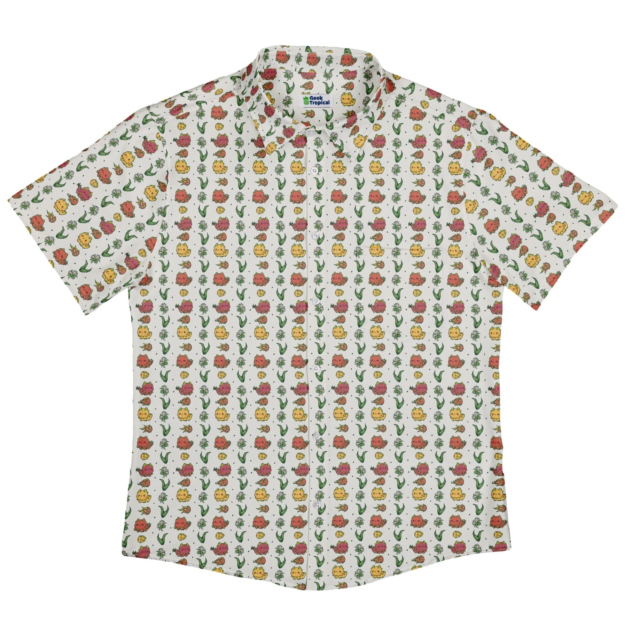 Dragon Fruit Seed Button Up Shirt Geek Nerd adult sizing anime Design by Ardi Tong