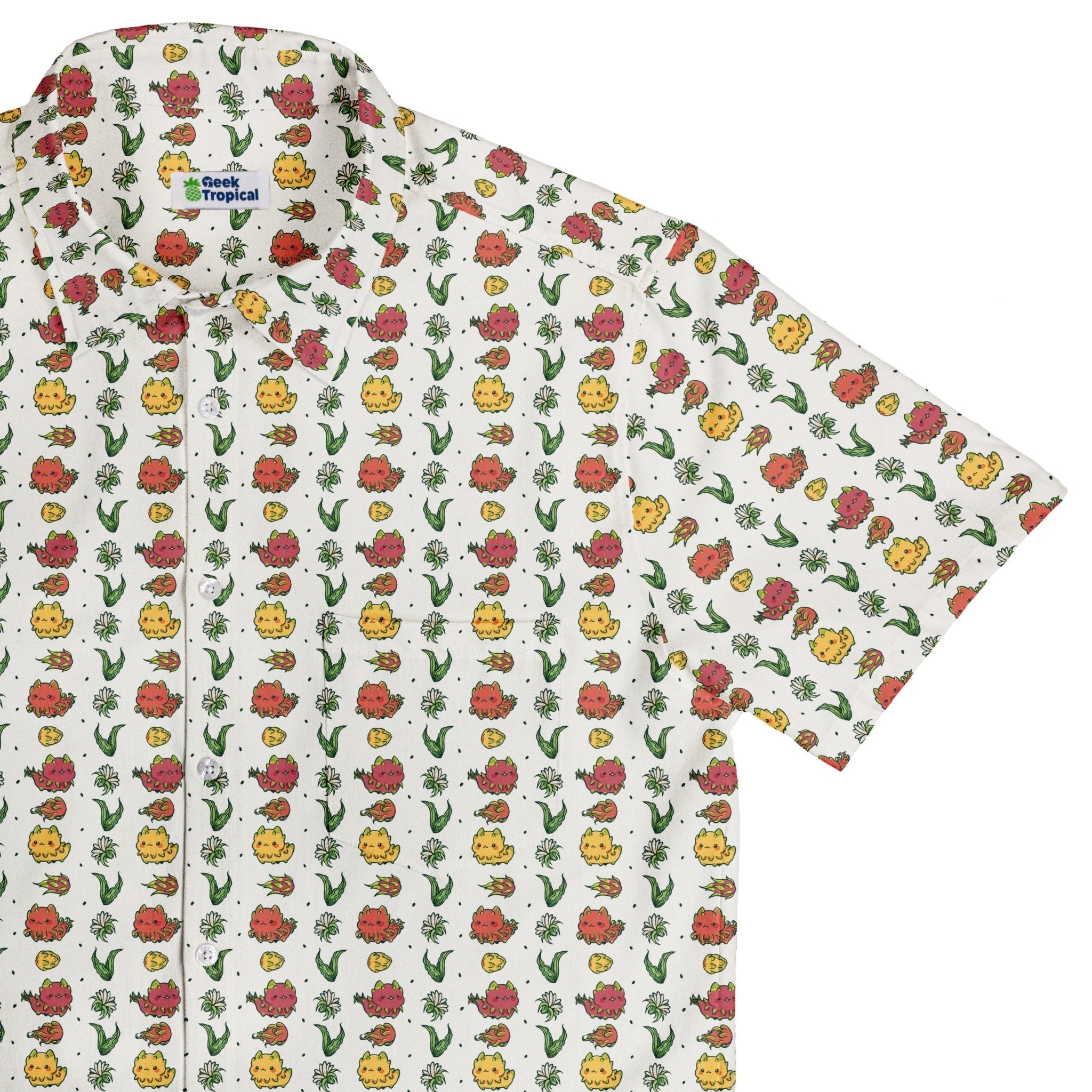 Dragon Fruit Seed Button Up Shirt Geek Nerd adult sizing anime Design by Ardi Tong