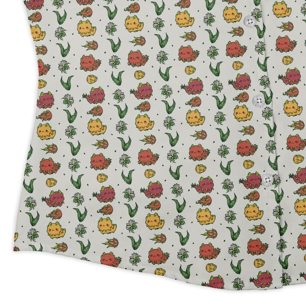 Dragon Fruit Seed Curvy Button Up Shirt Geek Nerd anime Design by Ardi Tong q225