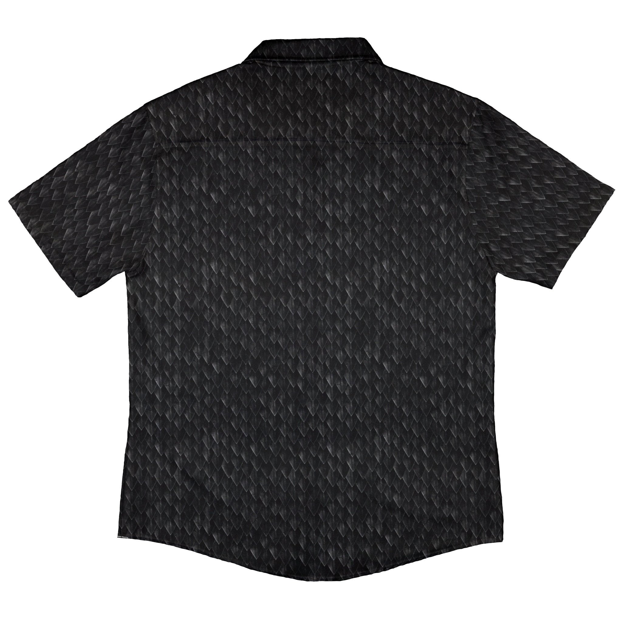 Nerdy Dragon Scales Black Button Up Shirt