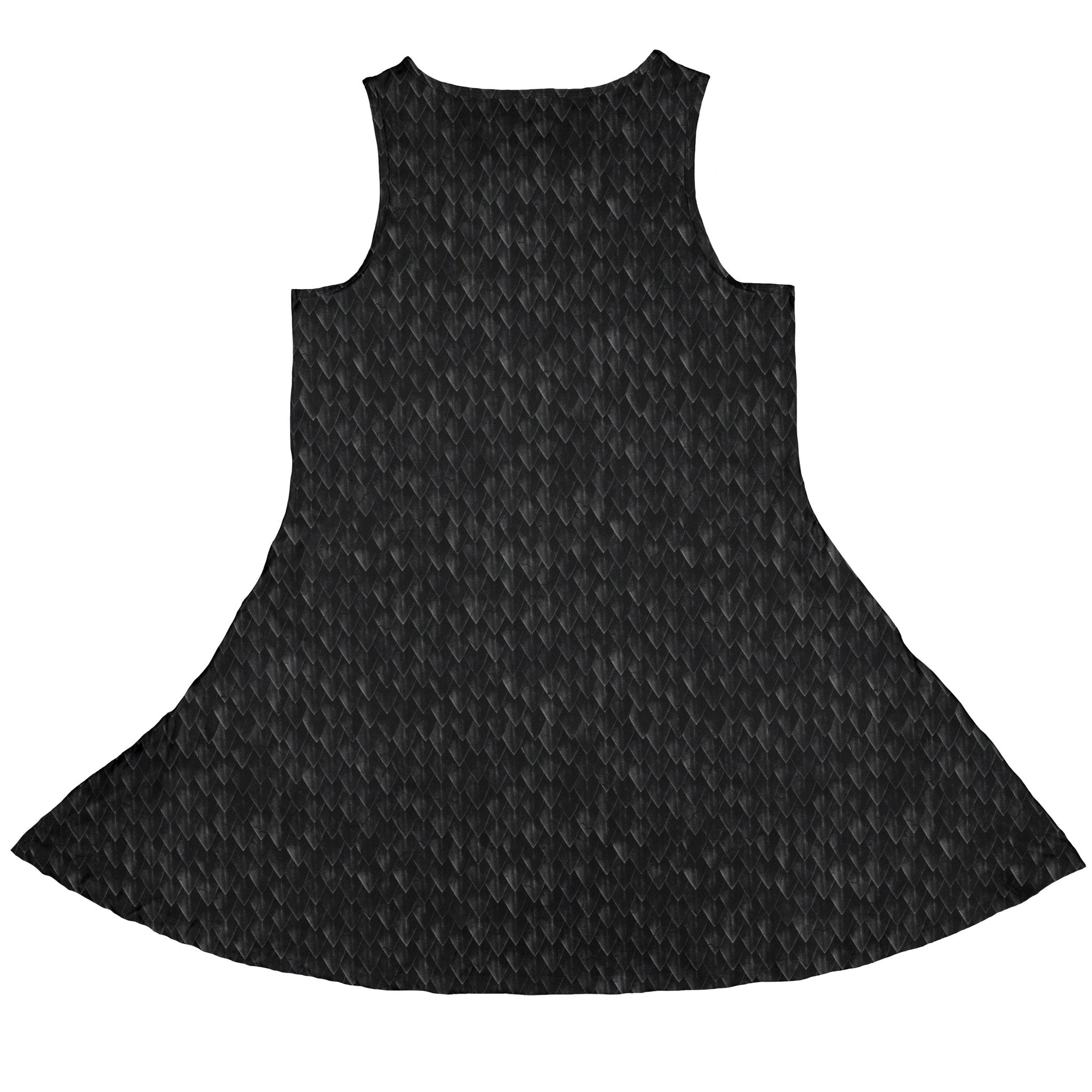 Nerdy Dragon Scales Black Sleeveless Dress