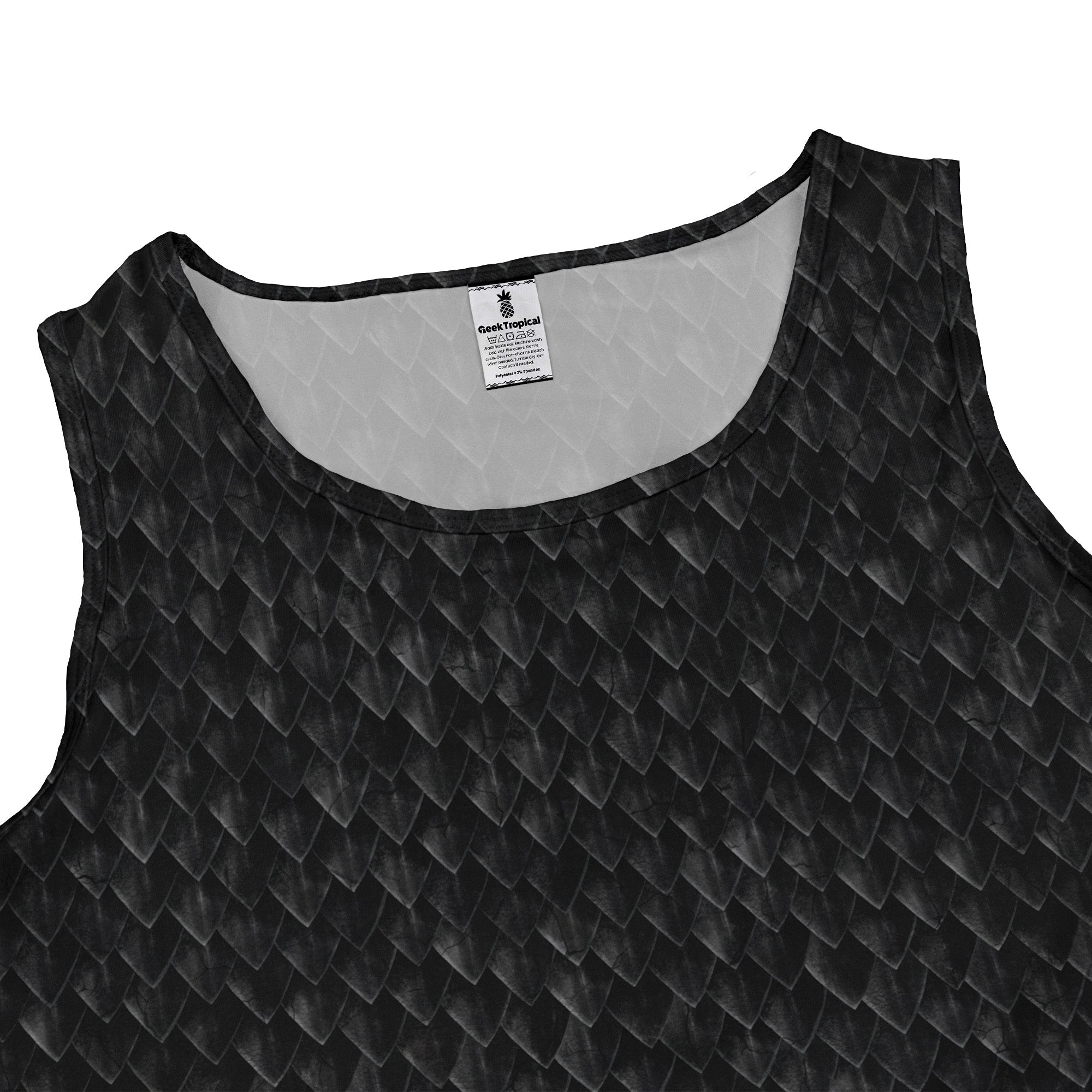 Nerdy Dragon Scales Black Sleeveless Dress
