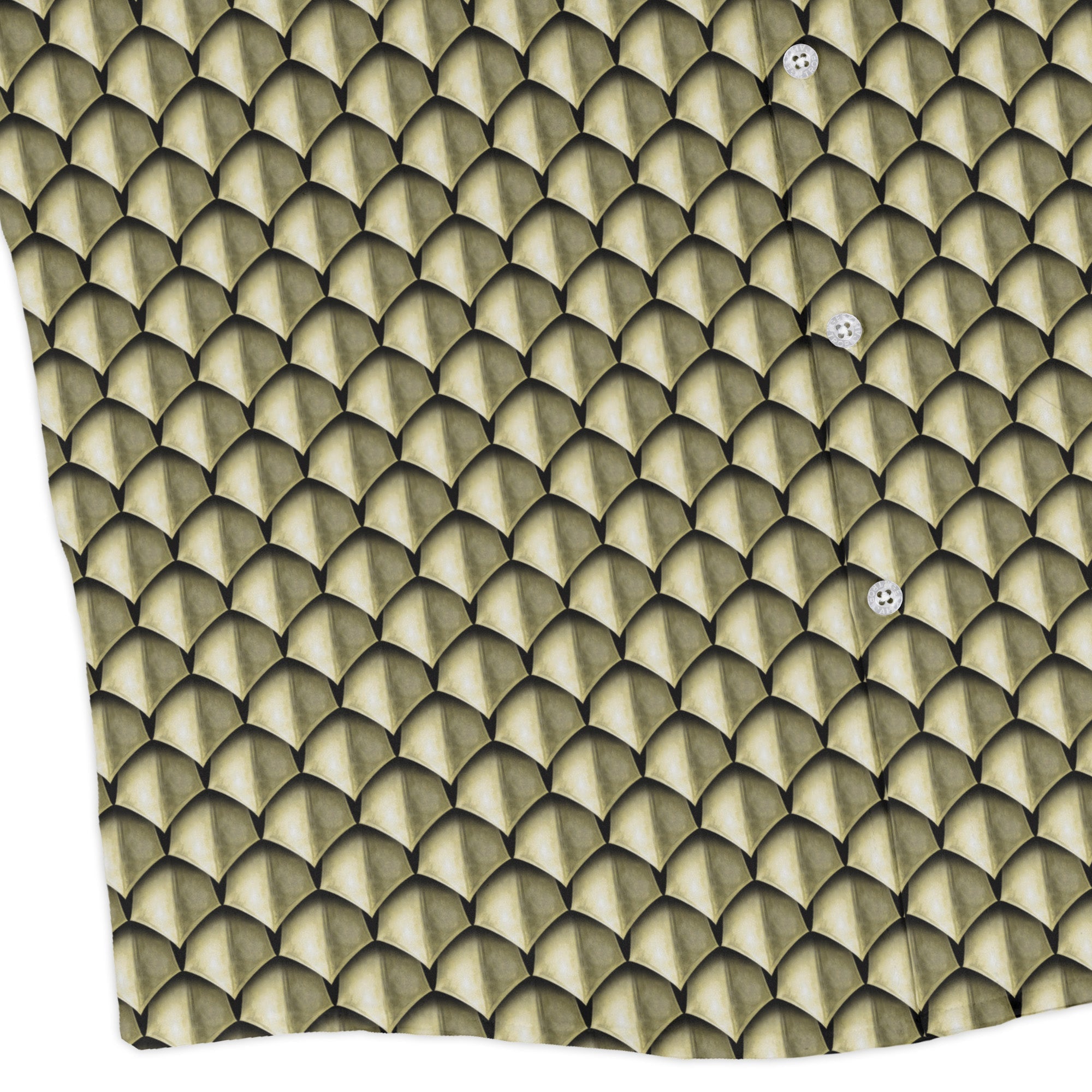 Dragon Scales Gold Dnd Long Sleeve Button Up Shirt Geek Nerd adult sizing Designs by Nathan Fantasy Prints