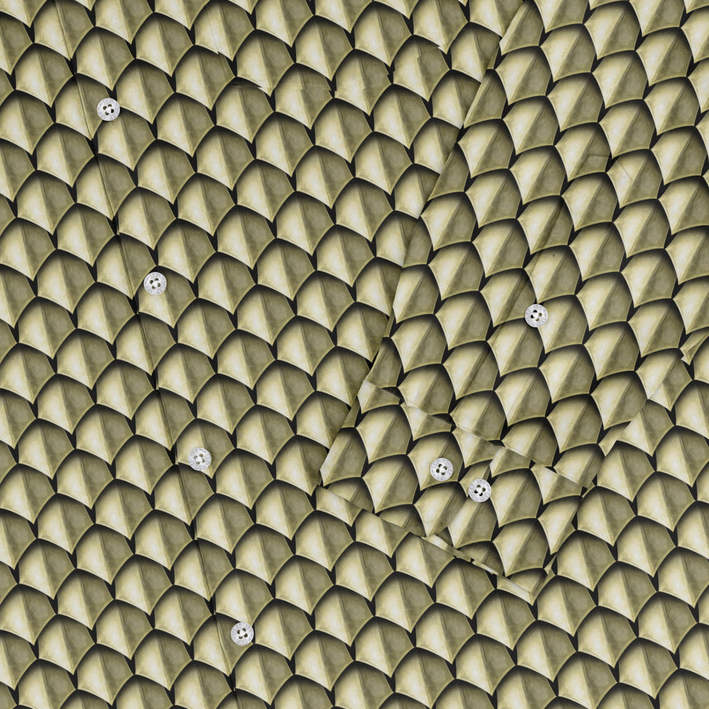 Dragon Scales Gold Dnd Long Sleeve Button Up Shirt Geek Nerd adult sizing Designs by Nathan Fantasy Prints