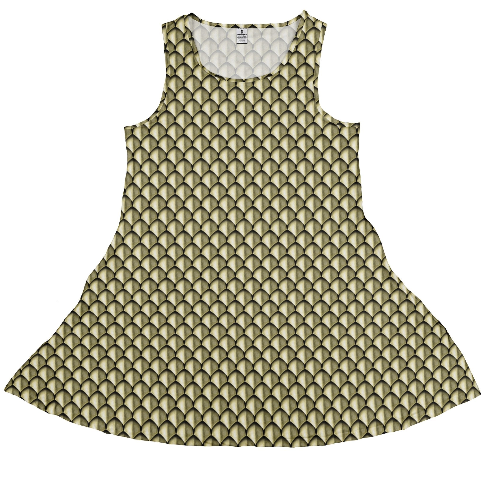 Dragon Scales Gold Dnd Dress Geek Nerd Designs by Nathan Fantasy Prints lx - C