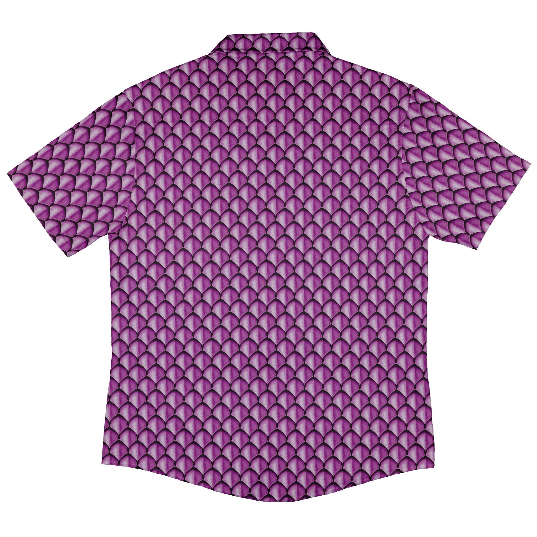 Dragon Scales Pink Dnd Button Up Shirt - adult sizing - Designs by Nathan - Fantasy Prints