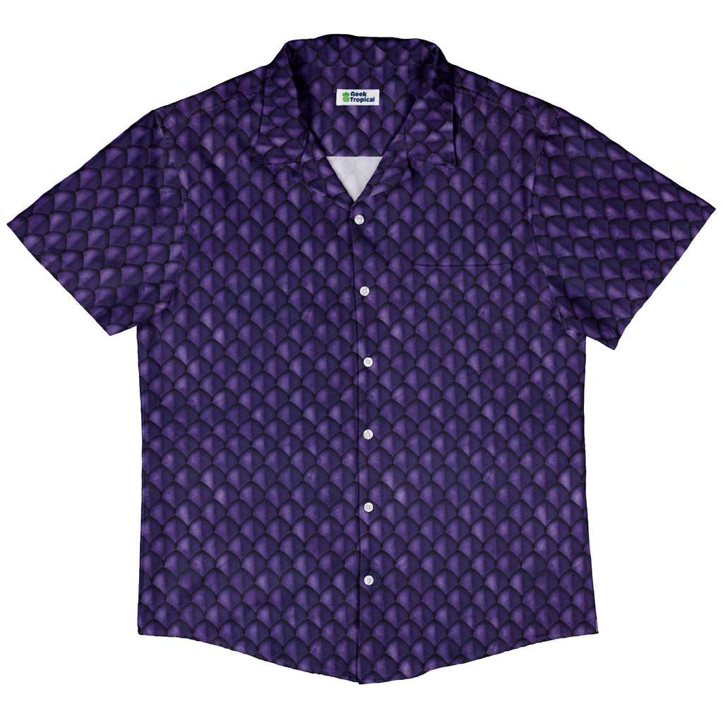 Dragon Scales Purple Dnd Button Up Shirt Geek Nerd 0925 adult sizing All Adult Button Up Shirts