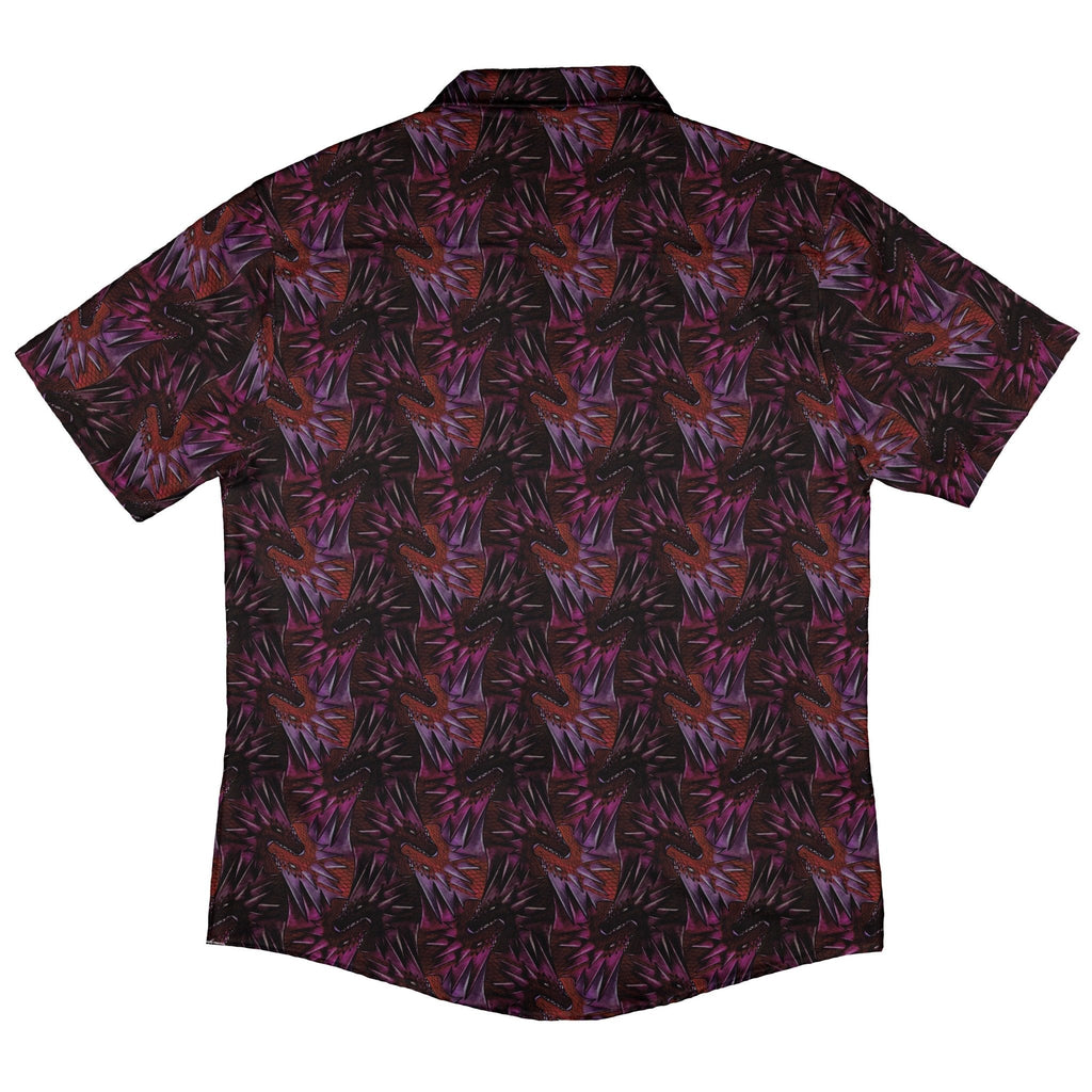 Dragon Weaving Inferno Fire Button Up Shirt Geek Nerd adult sizing Designs by Nathan fantasy prints