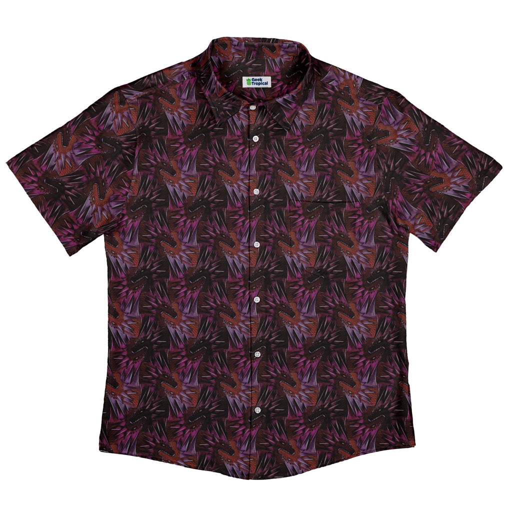 Dragon Weaving Inferno Fire Button Up Shirt Geek Nerd adult sizing Designs by Nathan fantasy prints