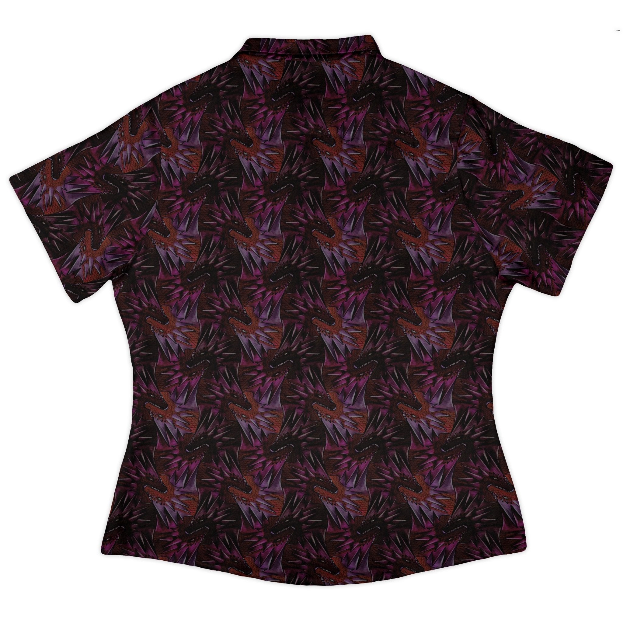Dragon Weaving Inferno Fire Curvy Button Up Shirt Geek Nerd Designs by Nathan fantasy prints q225