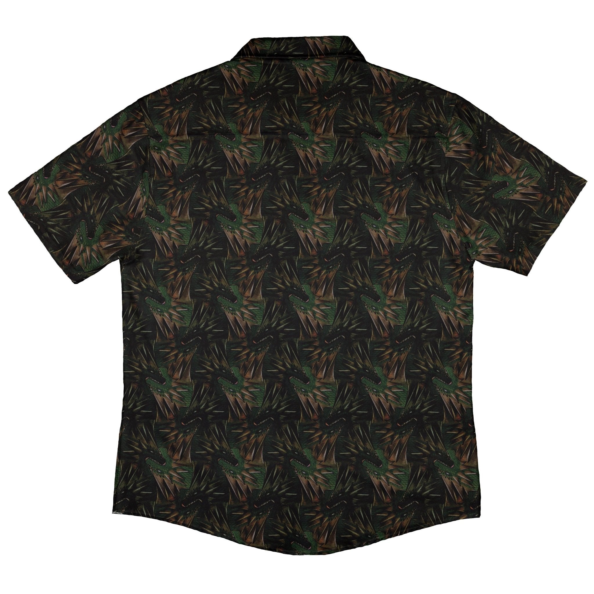 Dragon Weaving Inferno Forest Button Up Shirt Geek Nerd adult sizing Designs by Nathan fantasy prints