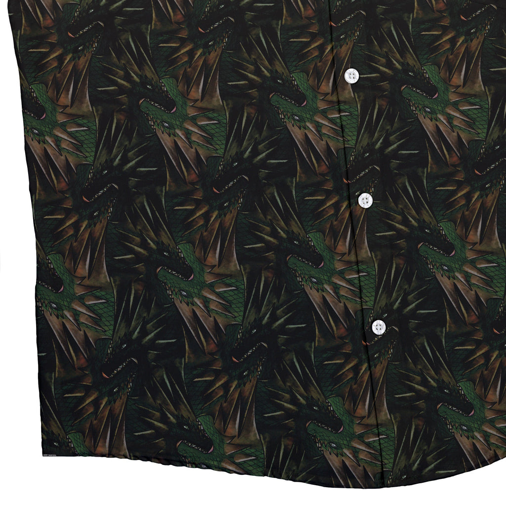 Dragon Weaving Inferno Forest Button Up Shirt Geek Nerd adult sizing Designs by Nathan fantasy prints