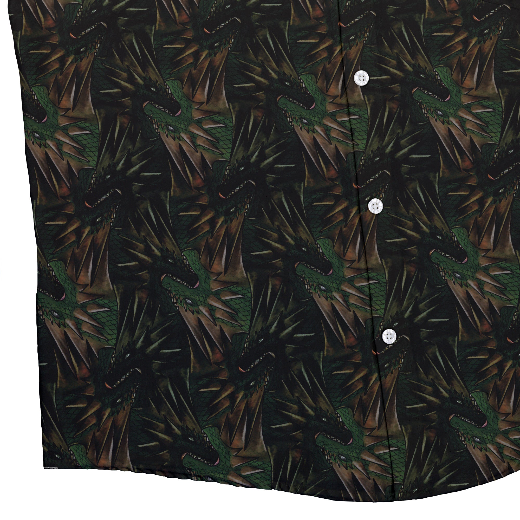 Dragon Weaving Inferno Forest Button Up Shirt Geek Nerd adult sizing Designs by Nathan fantasy prints