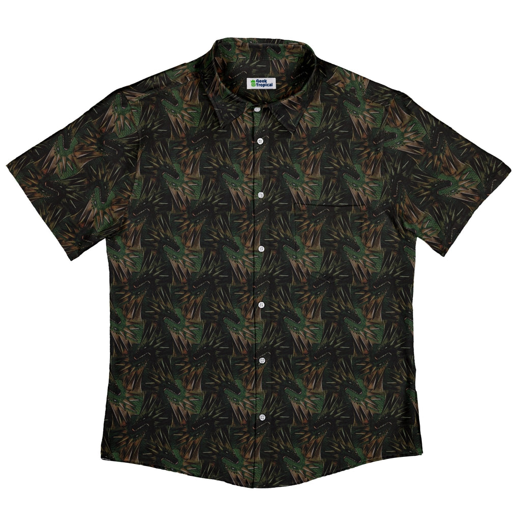 Dragon Weaving Inferno Forest Button Up Shirt Geek Nerd adult sizing Designs by Nathan fantasy prints