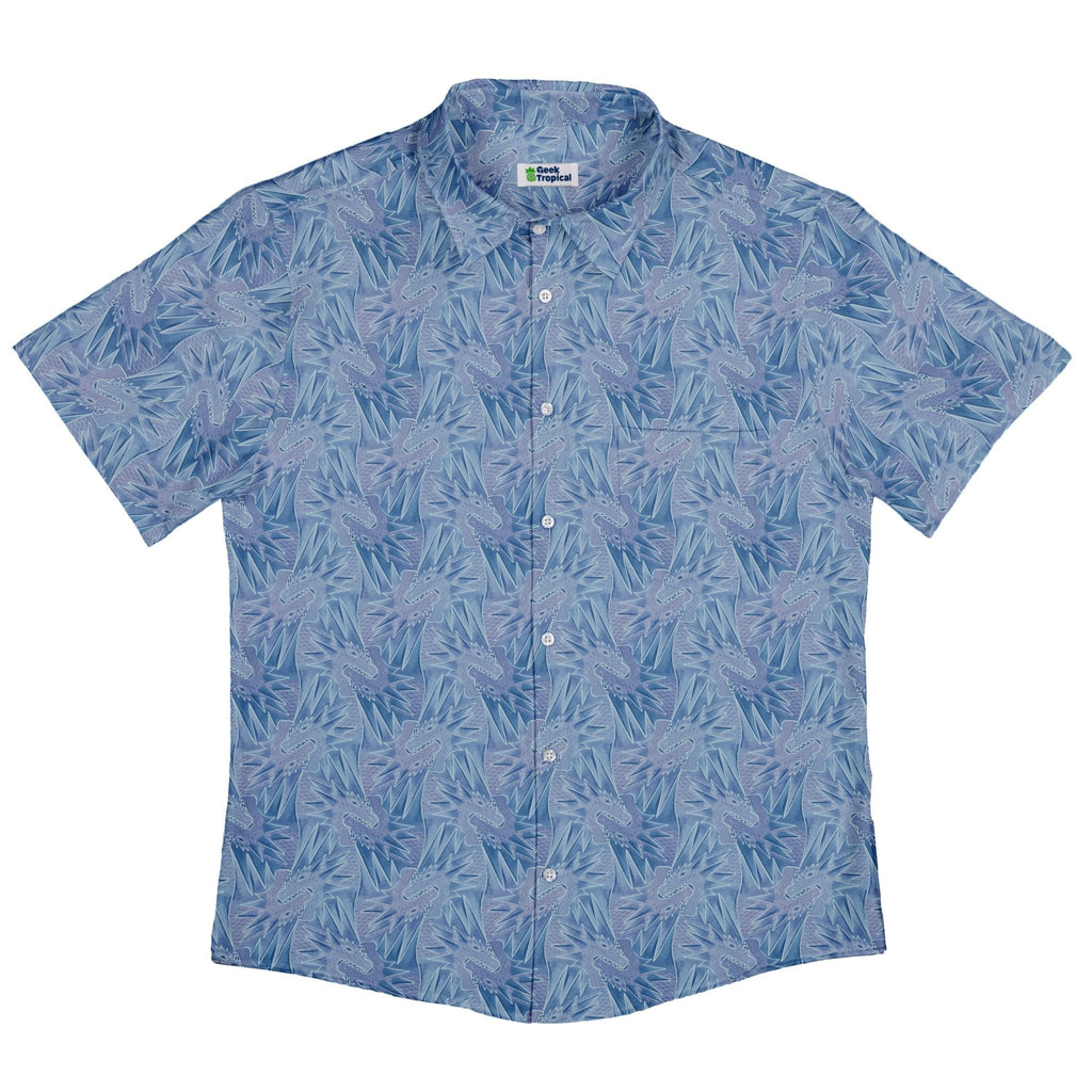 Dragon Weaving Inferno Frost Button Up Shirt Geek Nerd adult sizing Designs by Nathan fantasy prints