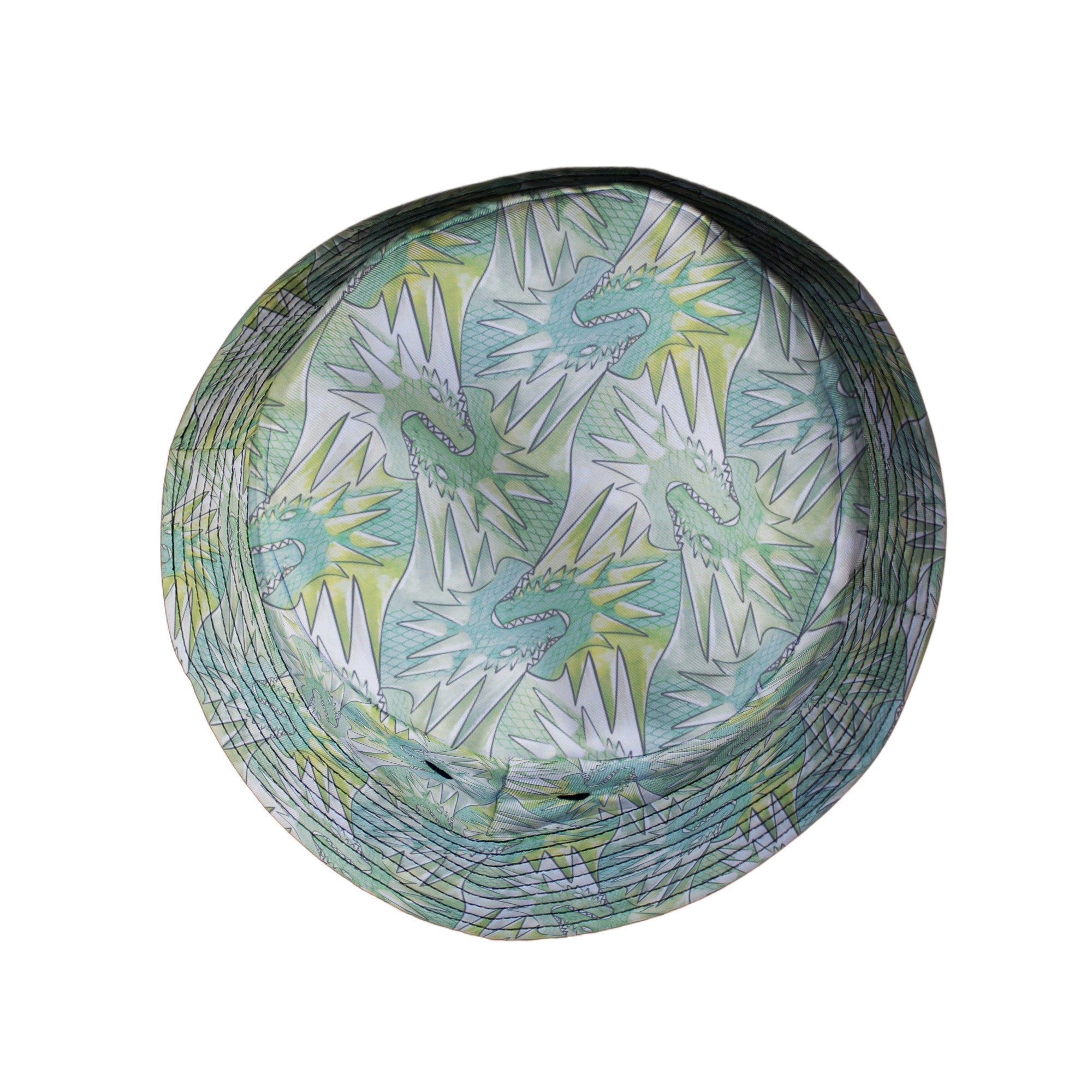 Dragon Weaving Inferno Lime Bucket Hat Geek Nerd Designs by Nathan fantasy prints lx - B