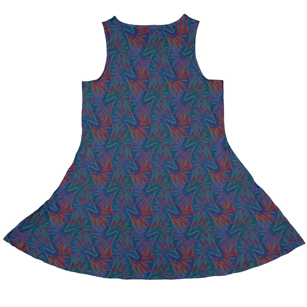 Dragon Weaving Inferno Retro Dress Geek Nerd Designs by Nathan fantasy prints lx - C