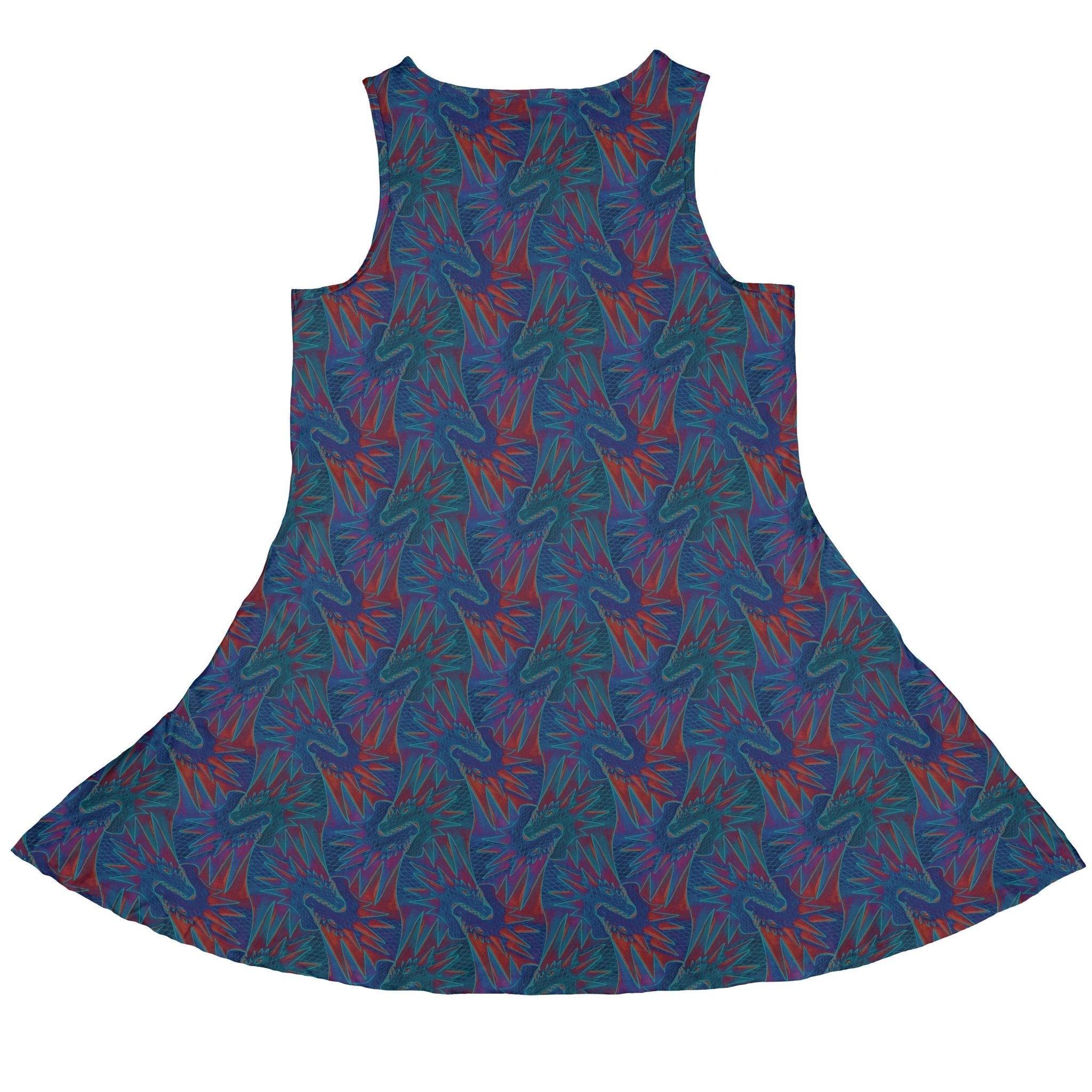 Dragon Weaving Inferno Retro Dress Geek Nerd Designs by Nathan fantasy prints lx - C