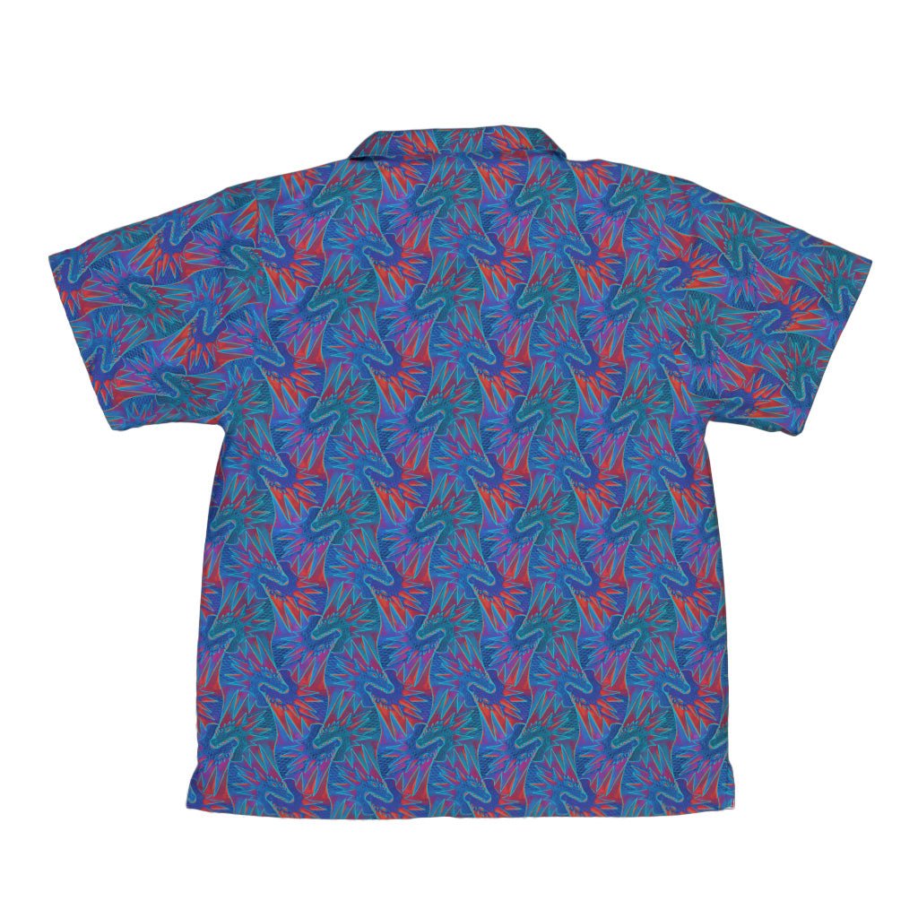 Dragon Weaving Inferno Retro Youth Hawaiian Shirt Geek Nerd Designs by Nathan fantasy prints q225