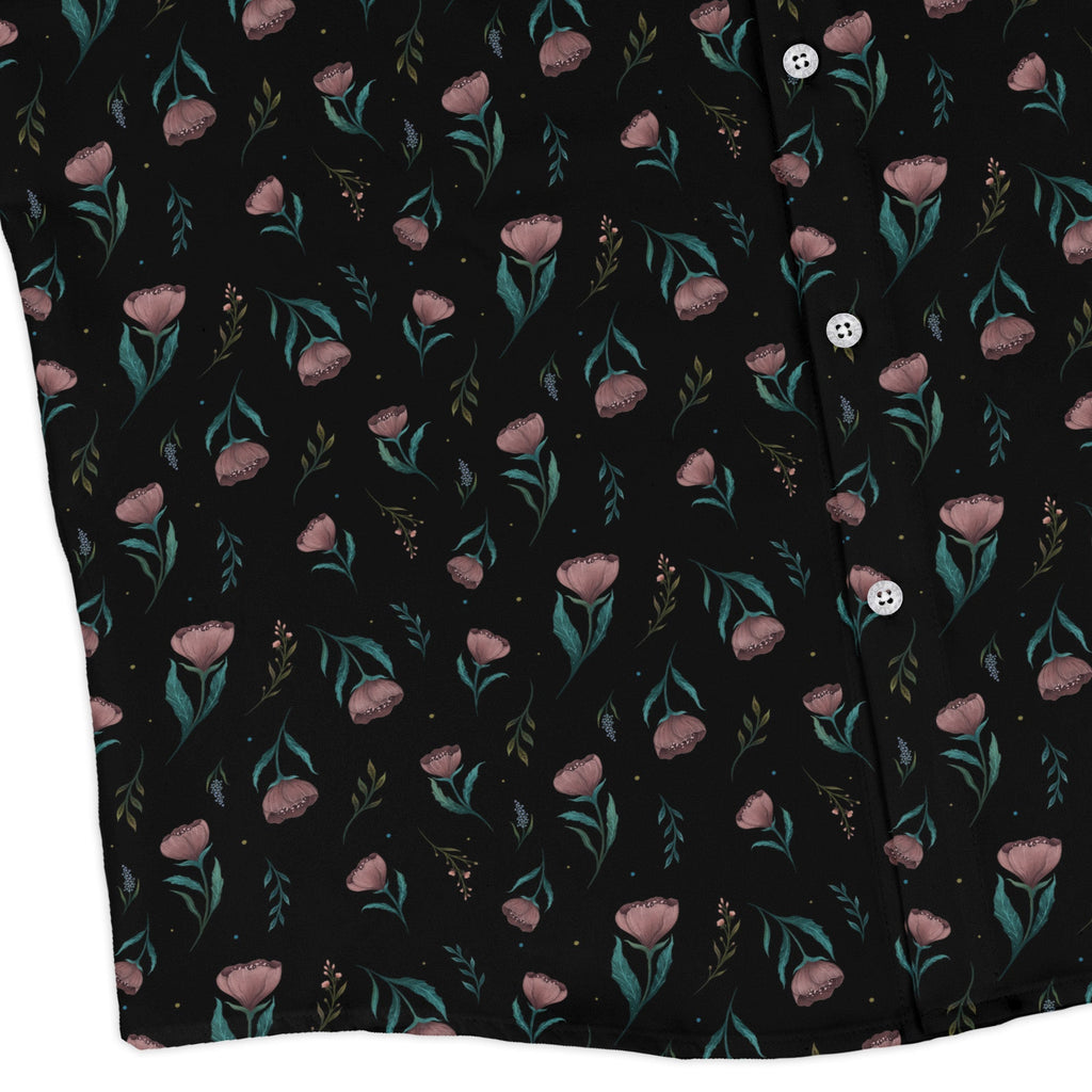 Episodic Blooms Long Sleeve Button Up Shirt Geek Nerd adult sizing Botany Print Design by Episodic