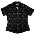 Episodic Blooms Curvy Button Up Shirt Geek Nerd Botany Print Design by Episodic women