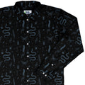 Episodic Mystical Collection Black Long Sleeve Button Up Shirt Geek Nerd adult sizing Botany Print Design by Episodic