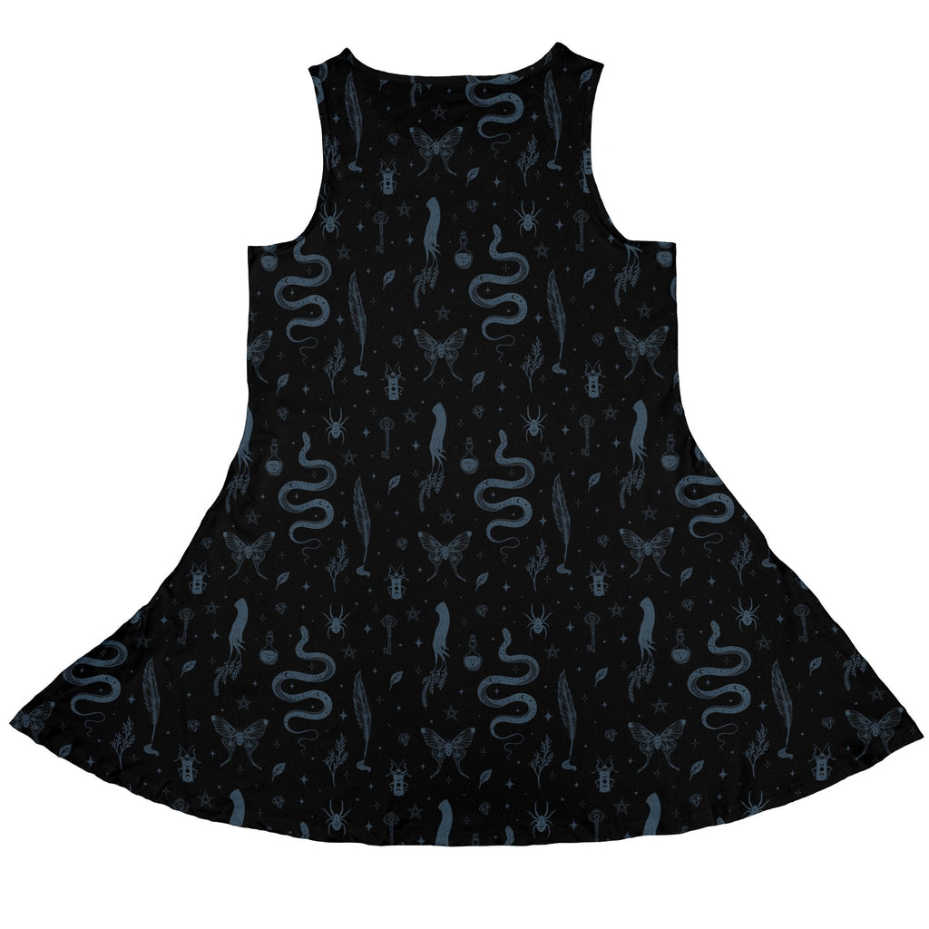 Episodic Mystical Collection Black Dress Geek Nerd Botany Print Design by Episodic Fantasy Prints