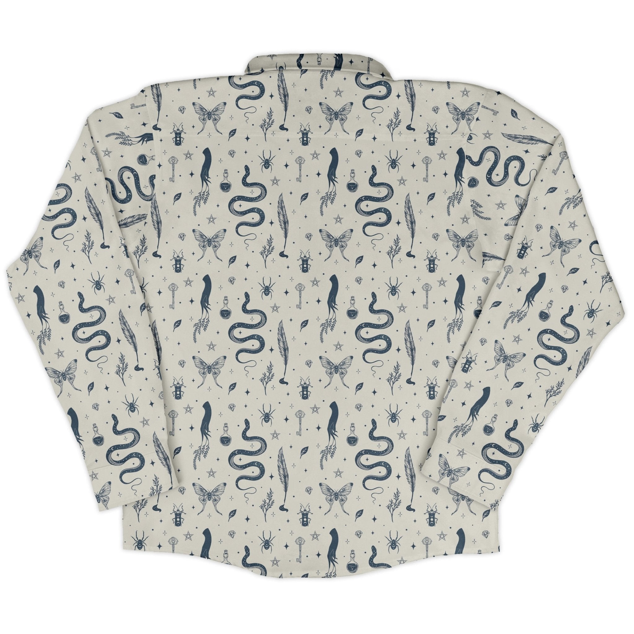 Episodic Mystical Collection Long Sleeve Button Up Shirt Geek Nerd adult sizing Botany Print Design by Episodic