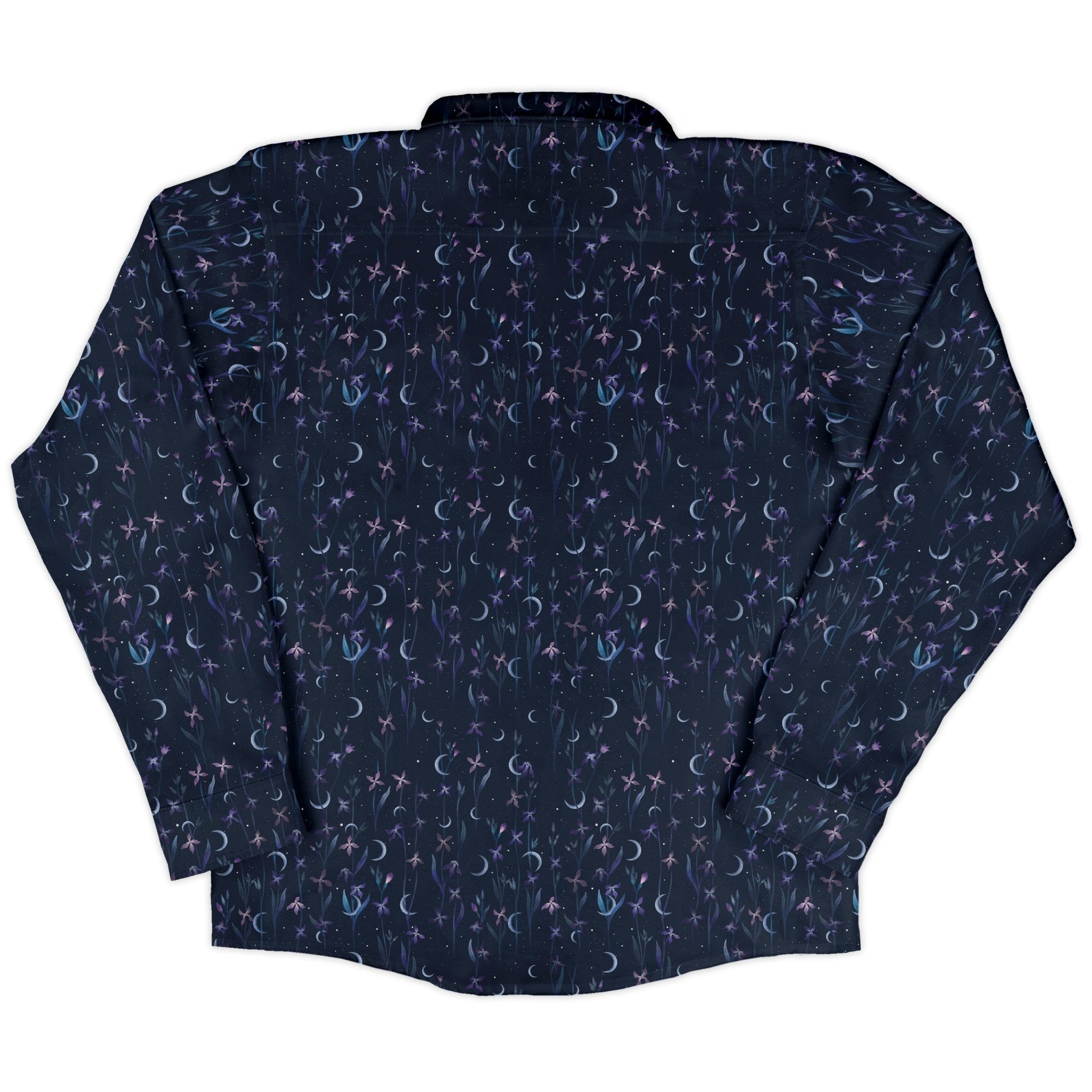 Episodic Scented Moonlight Long Sleeve Button Up Shirt Geek Nerd adult sizing Botany Print Design by Episodic