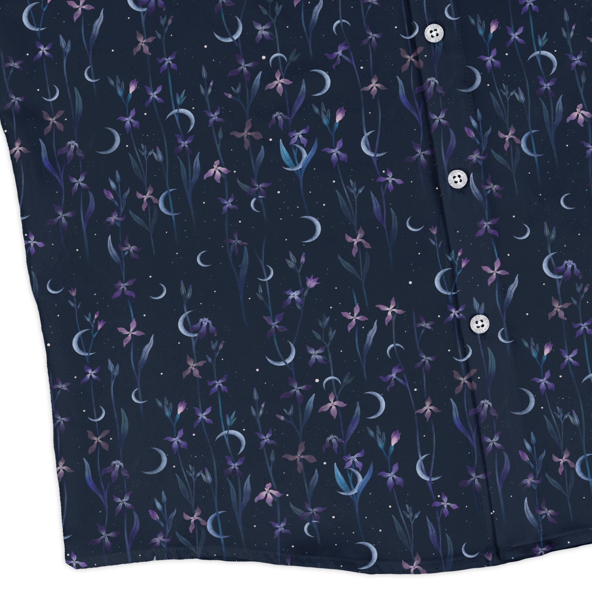 Episodic Scented Moonlight Long Sleeve Button Up Shirt Geek Nerd adult sizing Botany Print Design by Episodic