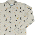 Episodic cat catching the moon Long Sleeve Button Up Shirt Geek Nerd adult sizing Animal Patterns Design by Episodic