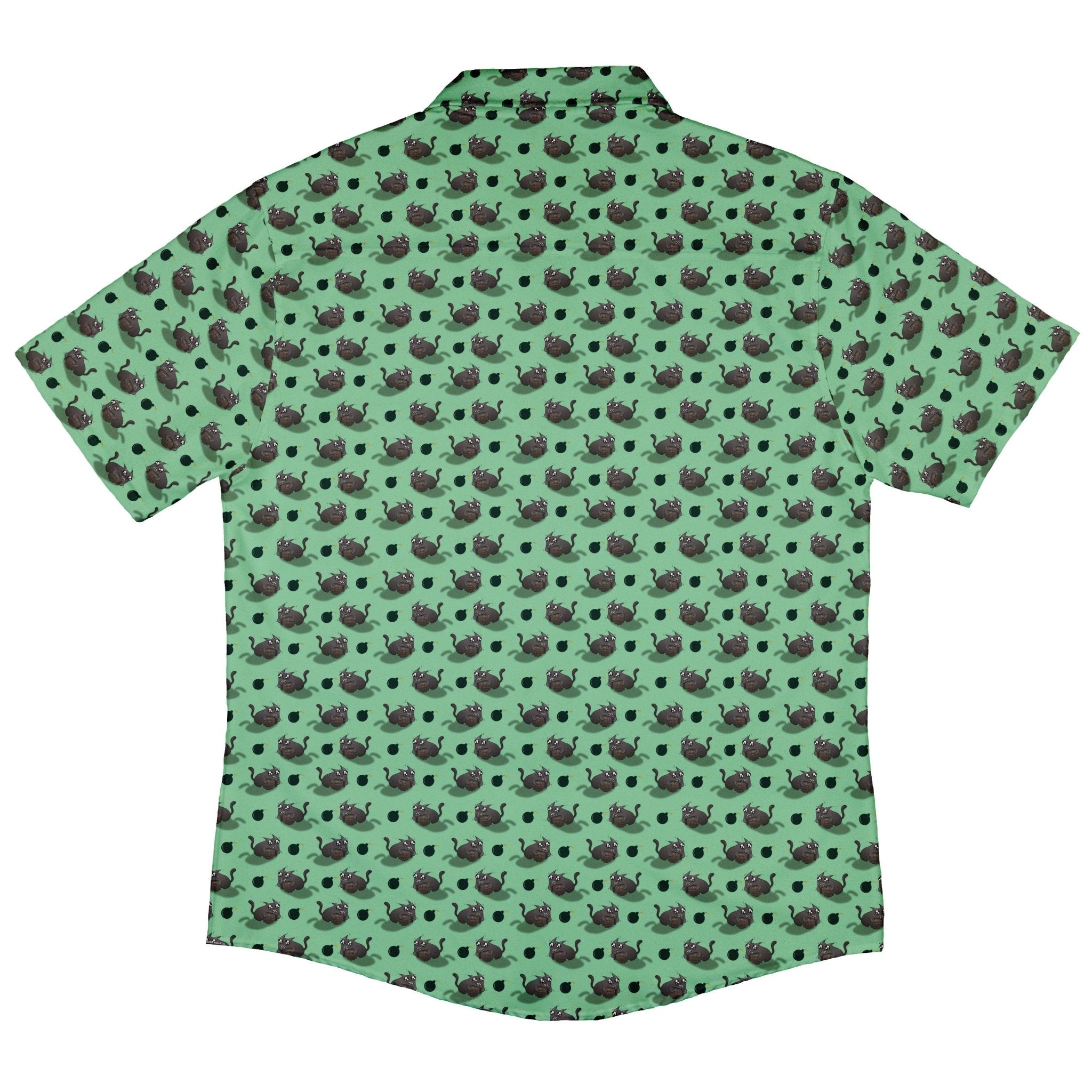 Exploding Kittens Bomber Cats Button Up Shirt - adult sizing - Animal Patterns - board game print
