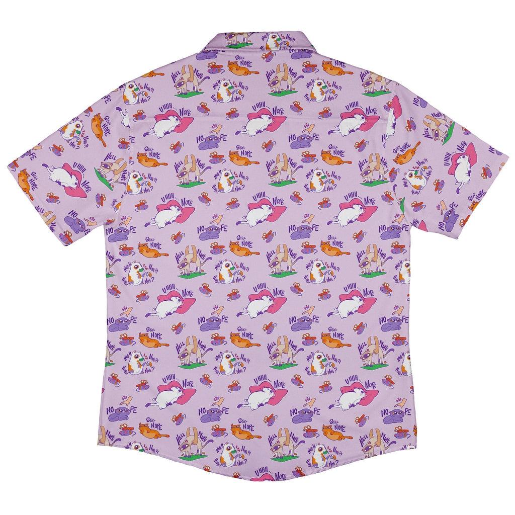 Exploding Kittens Sassy Nope Button Up Shirt - adult sizing - Animal Patterns - board game print