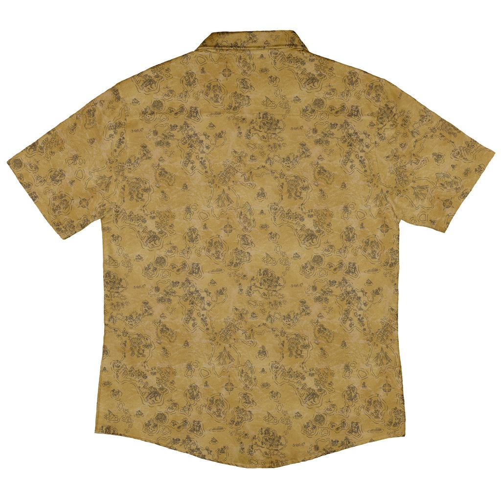 Fantasy Paper World Map Dnd Button Up Shirt - adult sizing - Designs by Nathan - Fantasy Prints