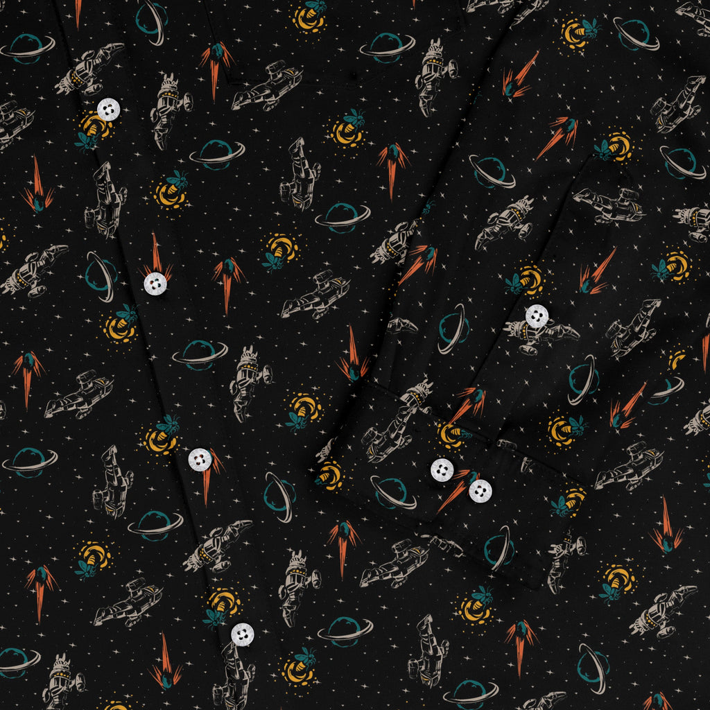 Nerdy Firefly Space Long Sleeve Button Up Shirt