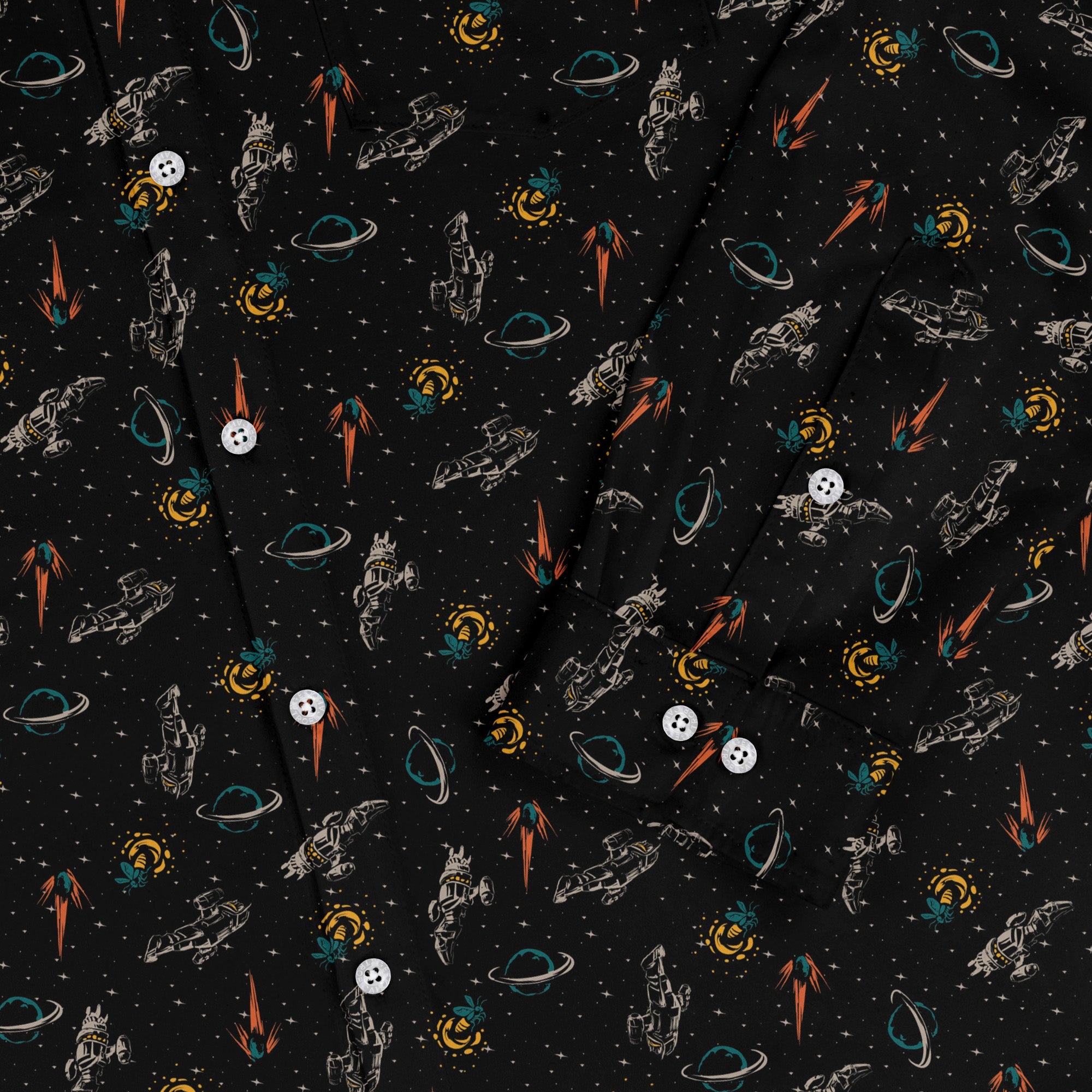 Nerdy Firefly Space Long Sleeve Button Up Shirt