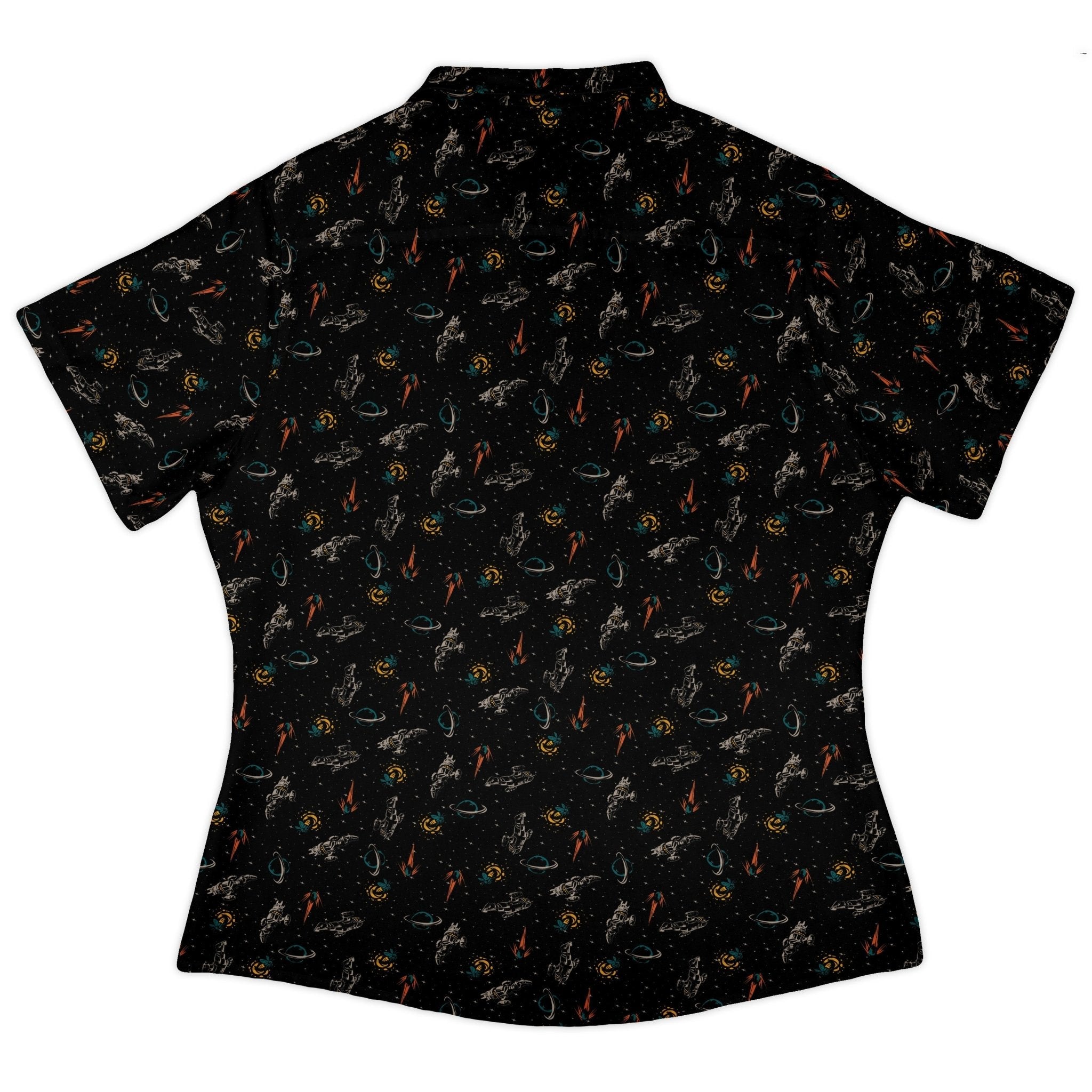 Nerdy Firefly Space Curvy Button Up Shirt