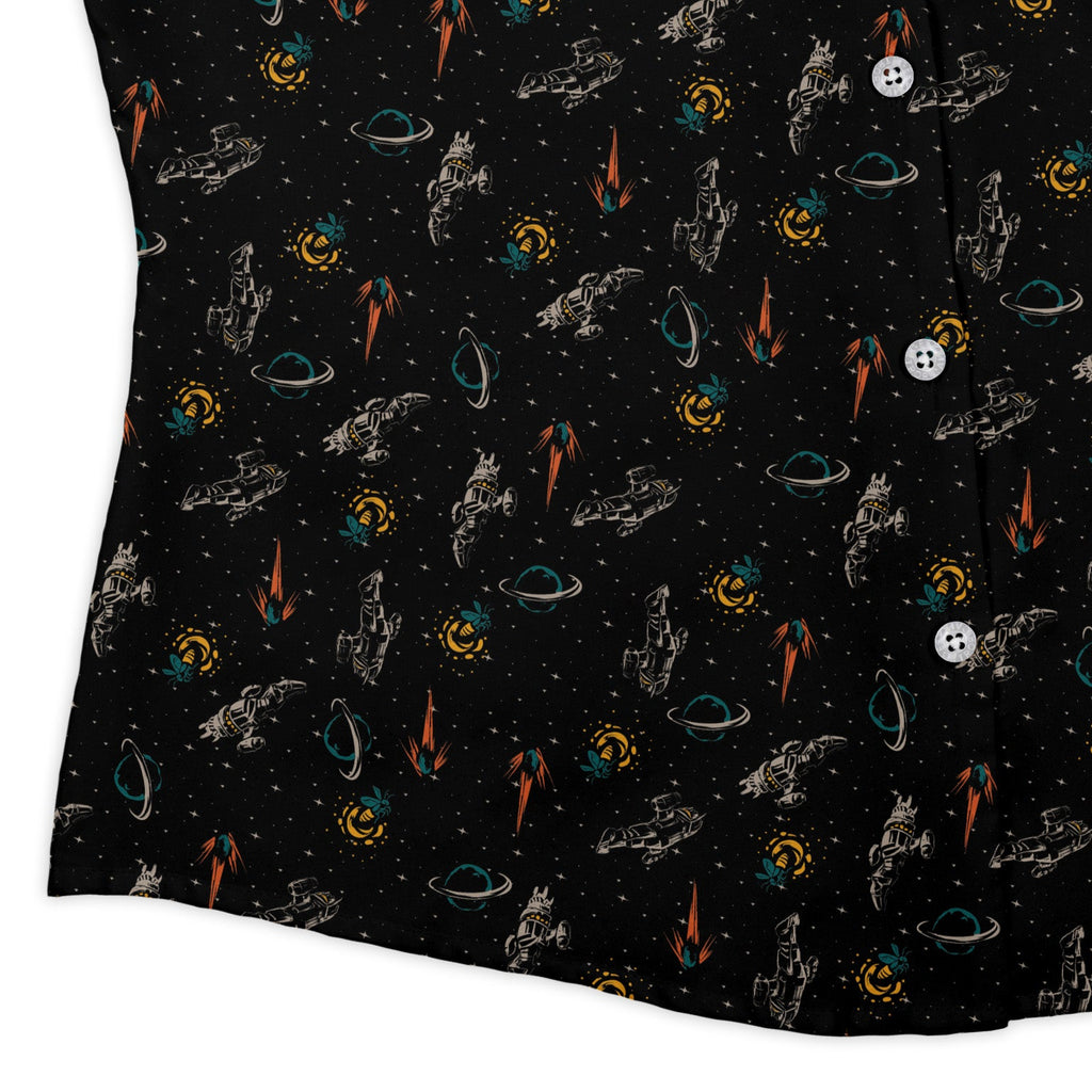 Nerdy Firefly Space Curvy Button Up Shirt