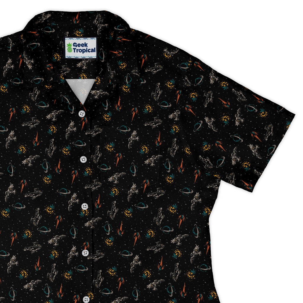 Nerdy Firefly Space Curvy Button Up Shirt