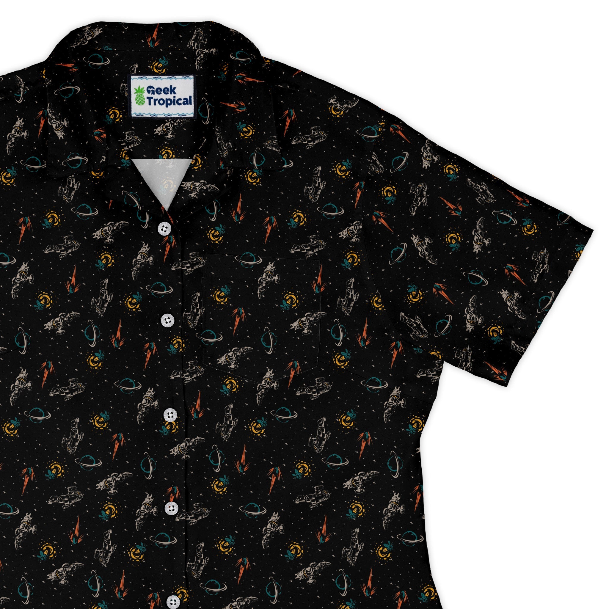 Nerdy Firefly Space Curvy Button Up Shirt