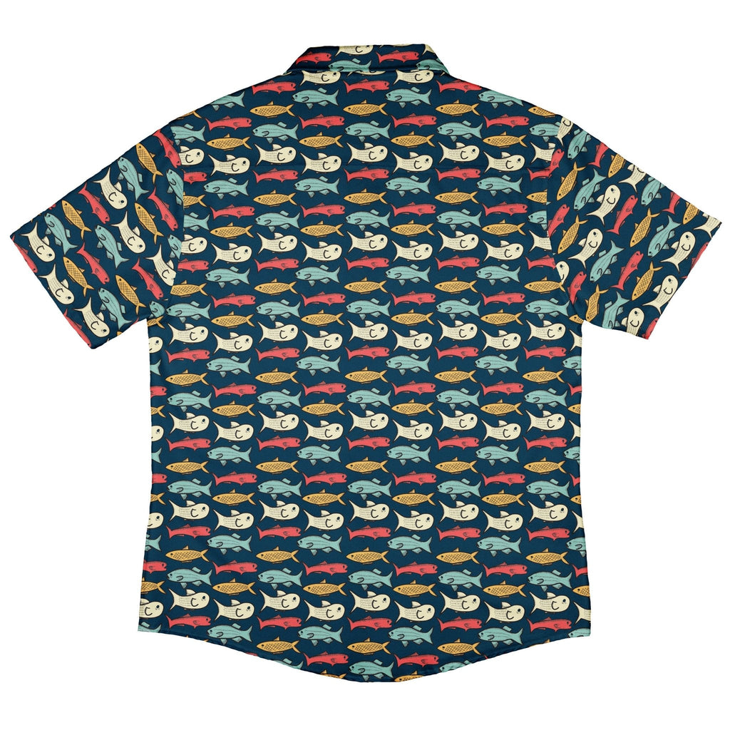 Fish Flow Button Up Shirt Geek Nerd 0925 adult sizing All Adult Button Up Shirts