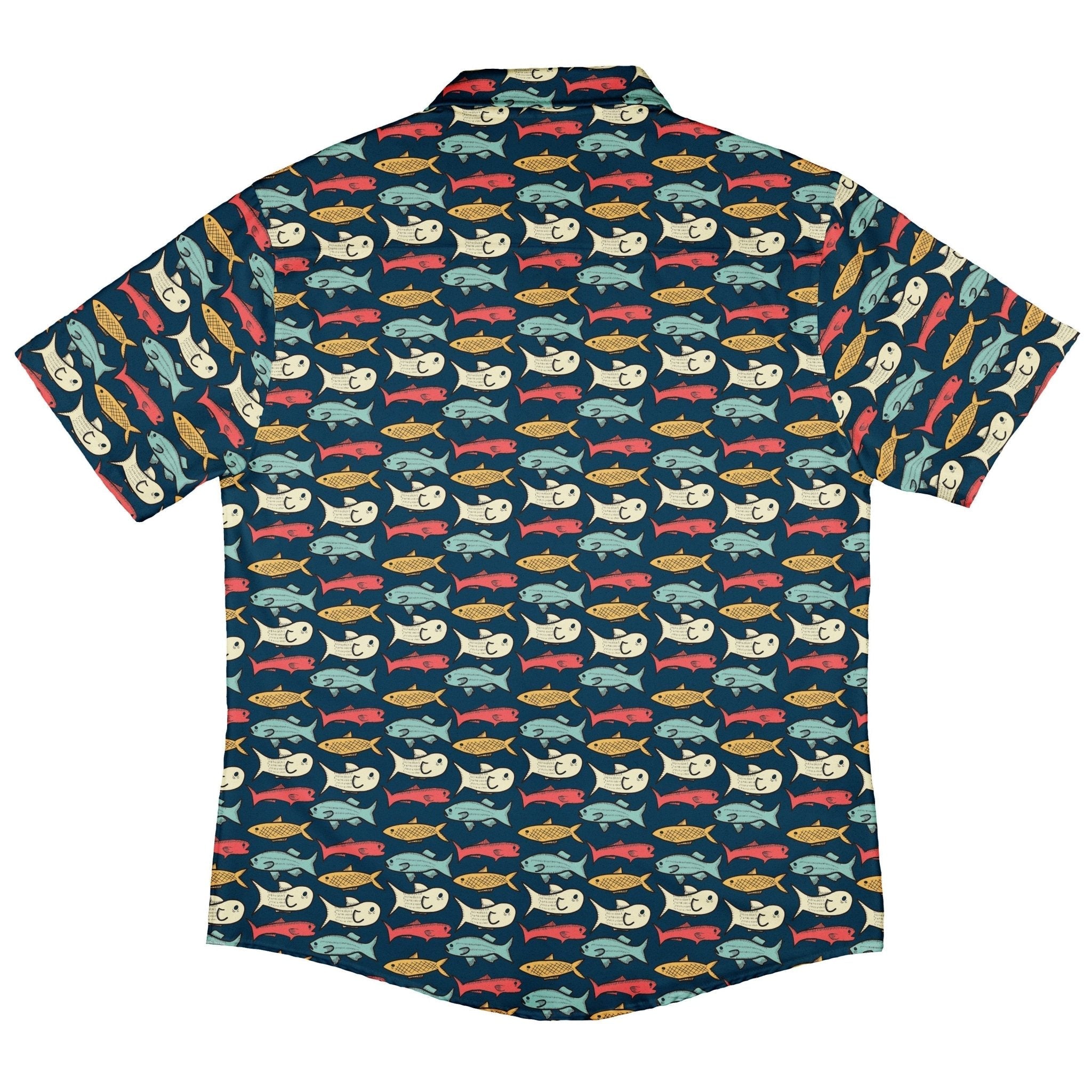 Fish Flow Button Up Shirt Geek Nerd 0925 adult sizing All Adult Button Up Shirts