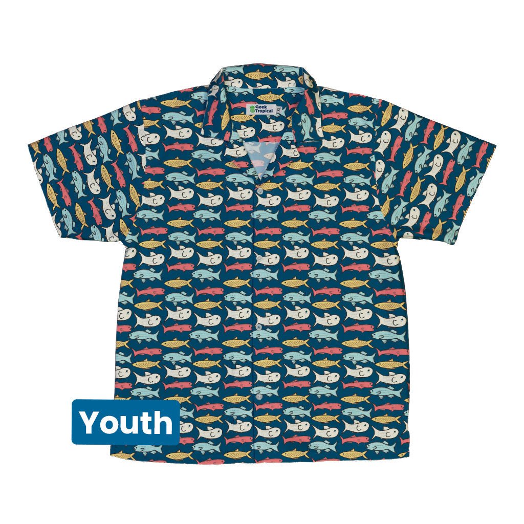 Fish Flow Youth Hawaiian Shirt Geek Nerd 0925 Animal Patterns Design by Heather Davenport