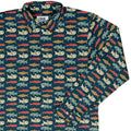 Fish Flow Long Sleeve Button Up Shirt Geek Nerd 0925 adult sizing All Adult Button Up Shirts